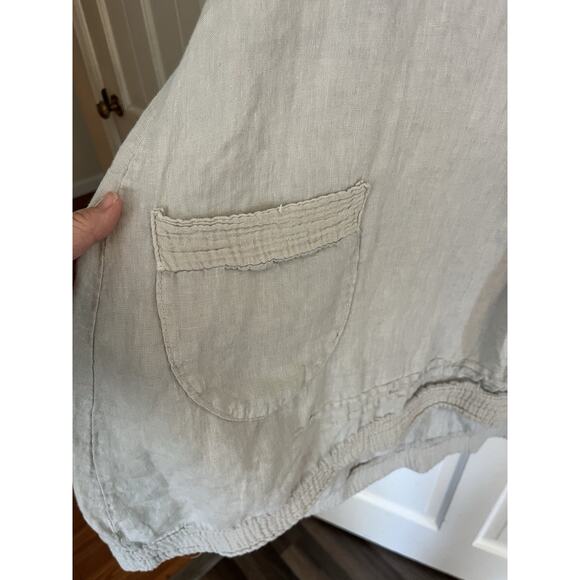 Lungo L’Arno Linen Tunic Dress Gray Relaxed Fit 1X Coastal Beach Summer Casual - Picture 2 of 12
